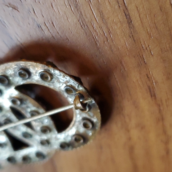 Victorian Era Clear Rhinstone Large Antique Brooch - Picture 3 of 4